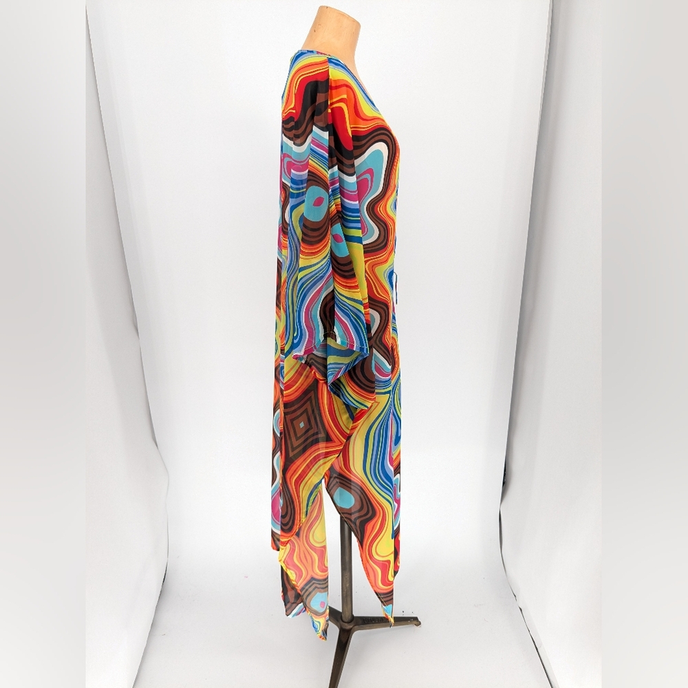 NWT Kaftko x Billy Porter Pride Psychedelic Kaftan Front Tie Size 50 Unisex - Picture 8 of 16